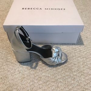 BNIB gorgeous silver Rebecca Minkoff sandals.